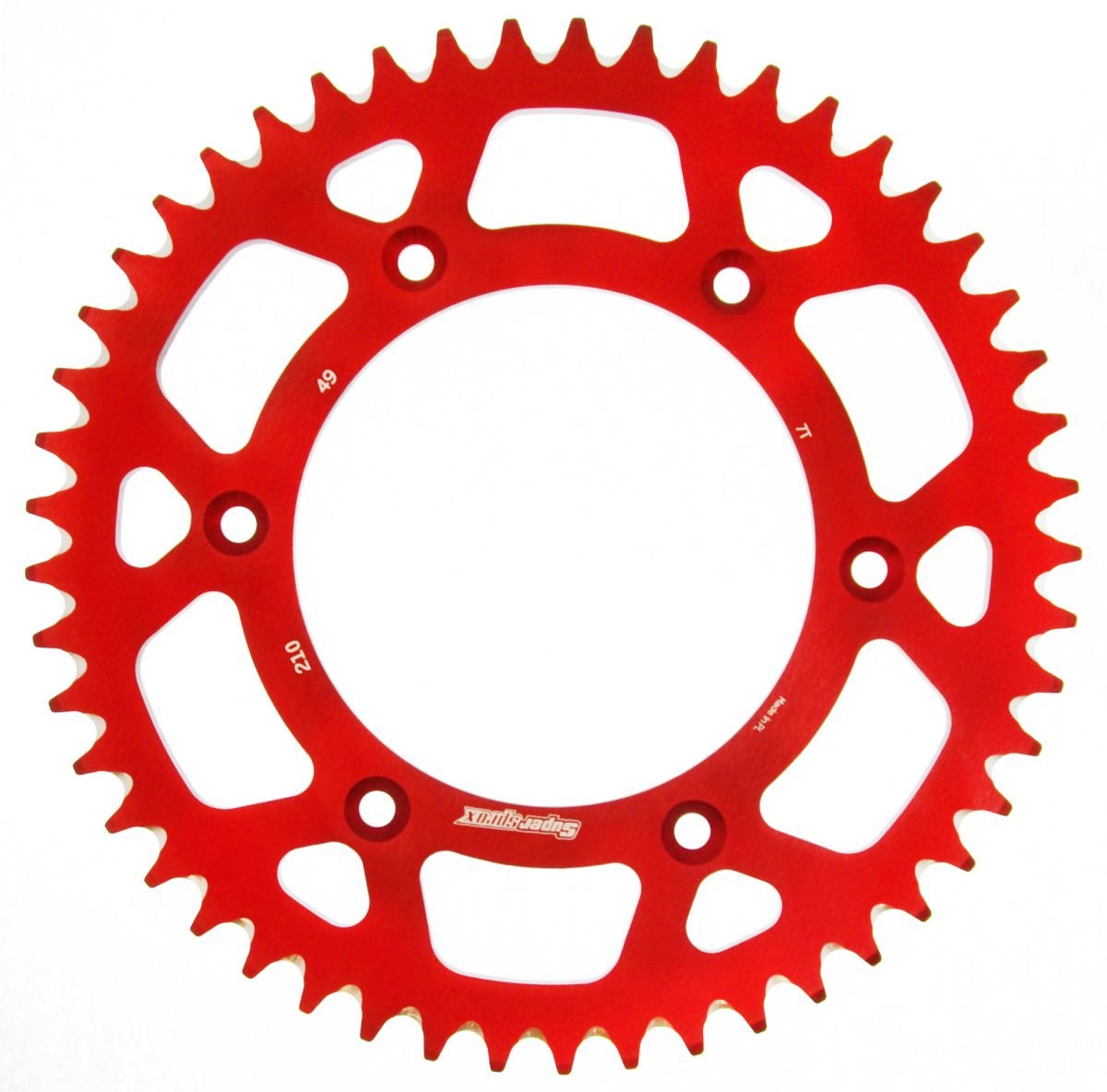 Obrázek produktu Hliníková řetězová rozeta SUPERSPROX RAL-210:49-RED červená 49 zubů, 520 RAL-210:49-RED