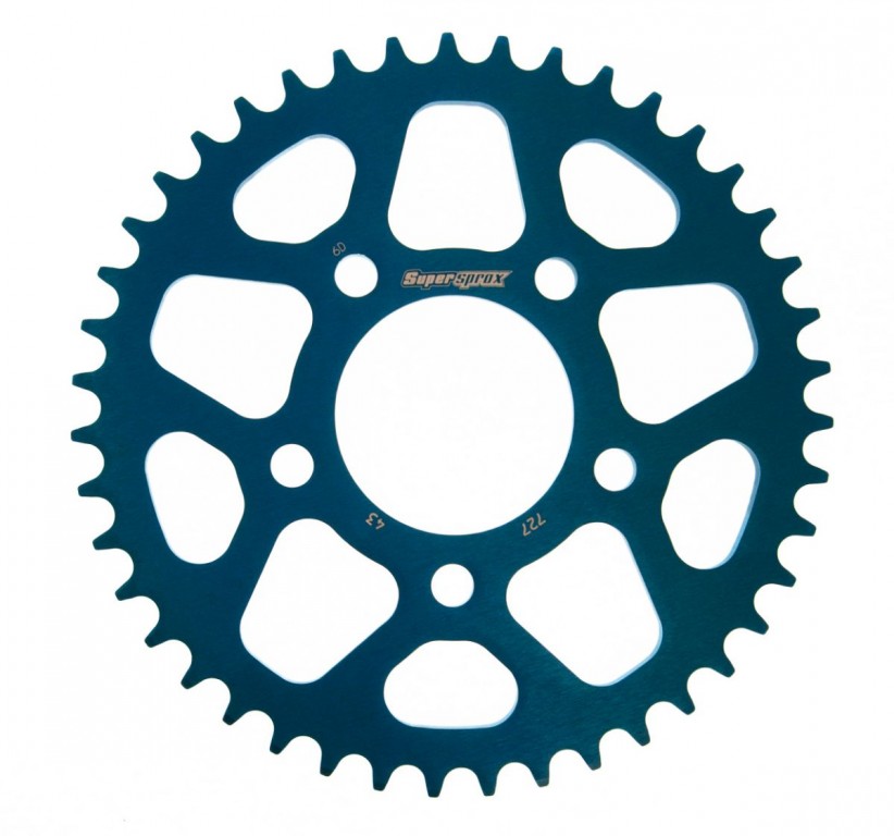 Obrázek produktu Hliníková řetězová rozeta SUPERSPROX RAL-727:43-BLU modrá 43 zubů, 525 RAL-727:43-BLU