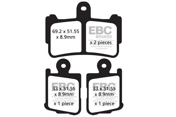 Obrázek produktu Brzdové destičky EBC FA499/4HH Bez ABS; pravá/levá
