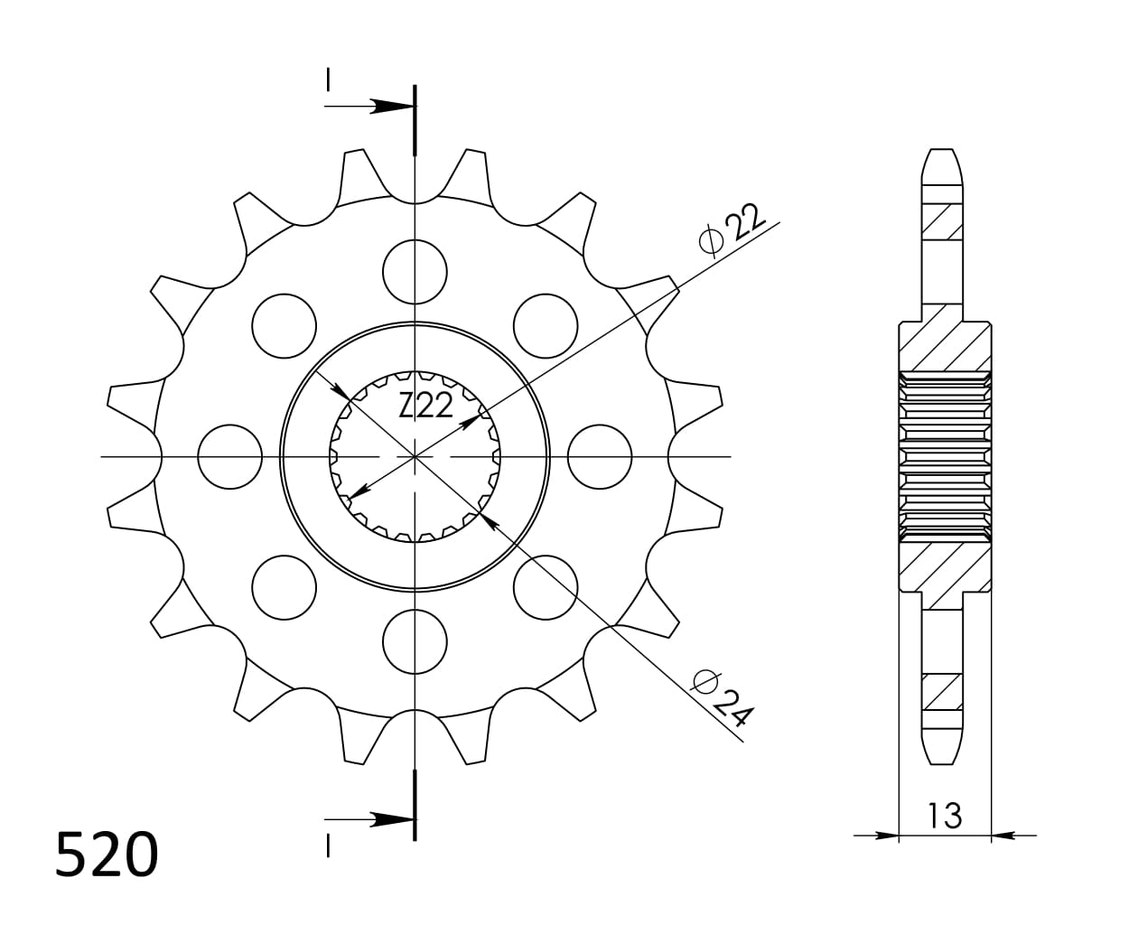 Obrázek produktu Řetězové kolečko SUPERSPROX CST-1126:17 17 zubů, 520 CST-1126:17