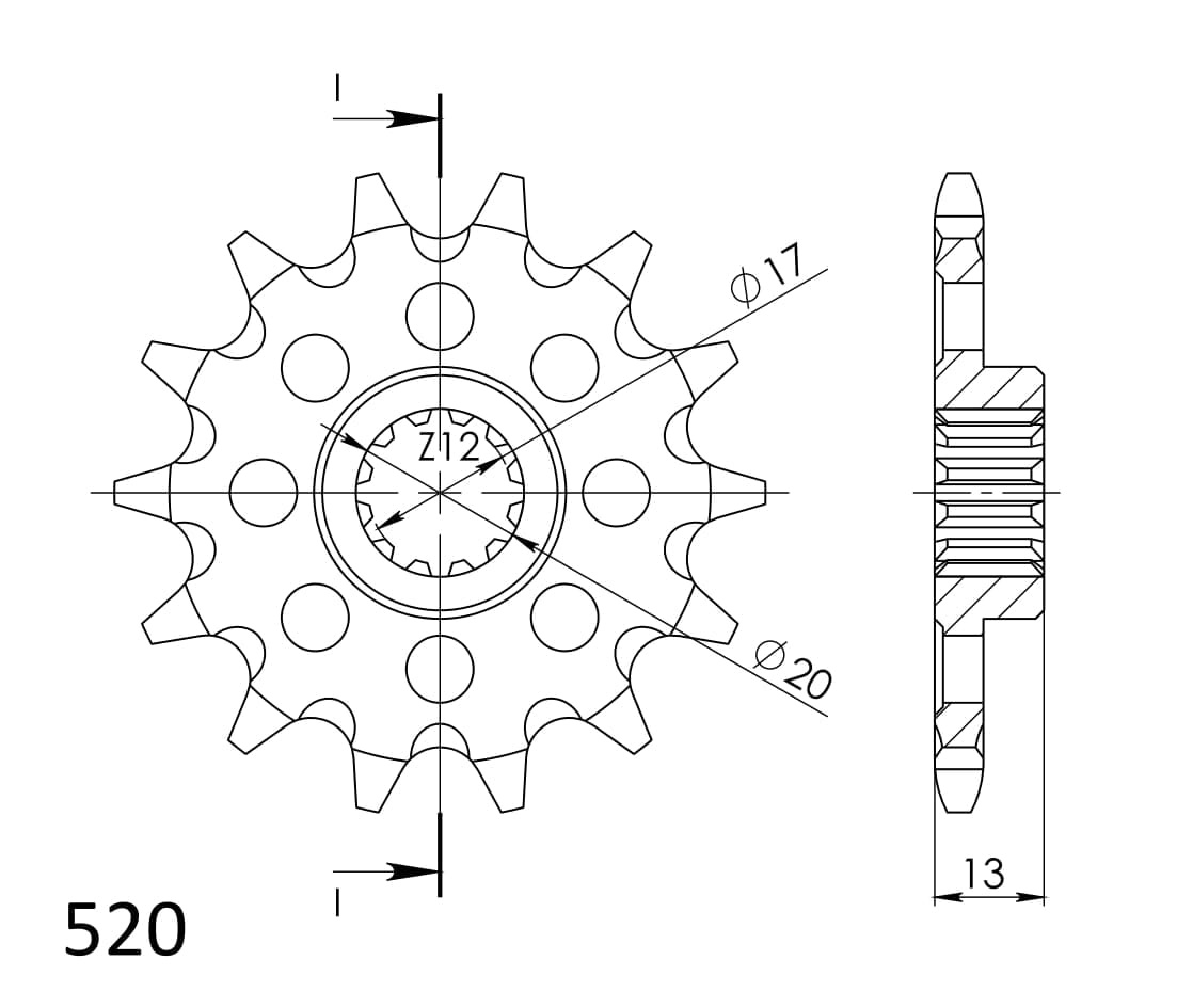 Obrázek produktu Řetězové kolečko SUPERSPROX CST-125:13 13 zubů, 520 CST-125:13