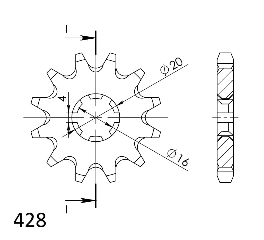 Obrázek produktu Řetězové kolečko SUPERSPROX CST-1263:11 11 zubů, 428 CST-1263:11