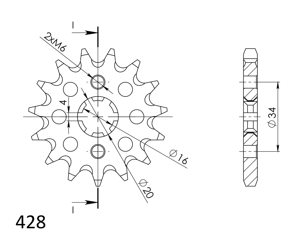 Obrázek produktu Řetězové kolečko SUPERSPROX CST-1263:17 17 zubů, 428 CST-1263:17