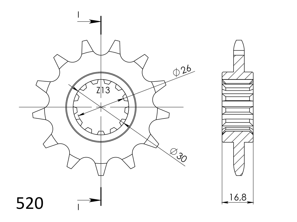 Obrázek produktu Řetězové kolečko SUPERSPROX CST-1269:13 13 zubů, 520 CST-1269:13