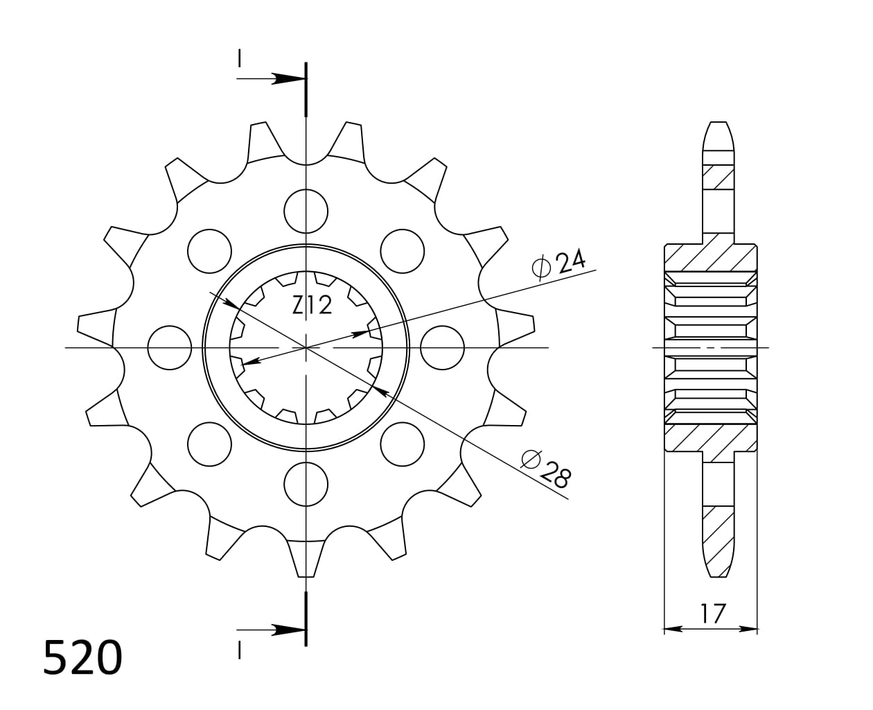 Obrázek produktu Řetězové kolečko SUPERSPROX CST-1295:16 16 zubů, 520 CST-1295:16