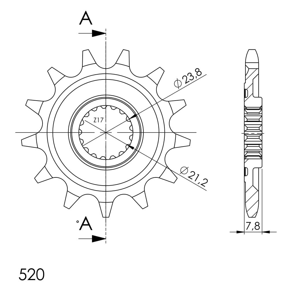 Obrázek produktu Řetězové kolečko SUPERSPROX CST-1326:12 12 zubů, 520 CST-1326:12