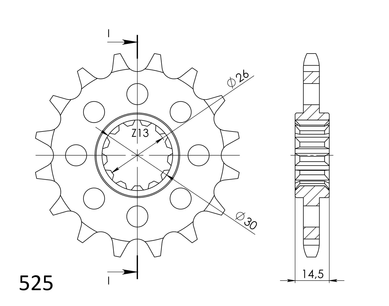Obrázek produktu Řetězové kolečko SUPERSPROX CST-1332:14 14 zubů, 525 CST-1332:14