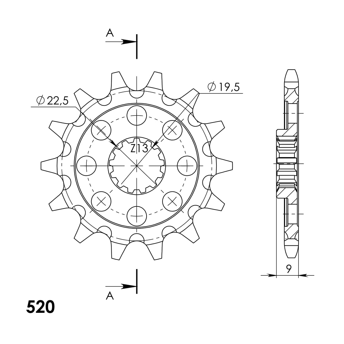 Obrázek produktu Řetězové kolečko SUPERSPROX CST-1442:12 12 zubů, 520 CST-1442:12