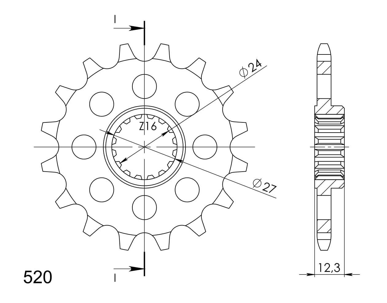 Obrázek produktu Řetězové kolečko SUPERSPROX CST-1444:16 16 zubů, 520 CST-1444:16