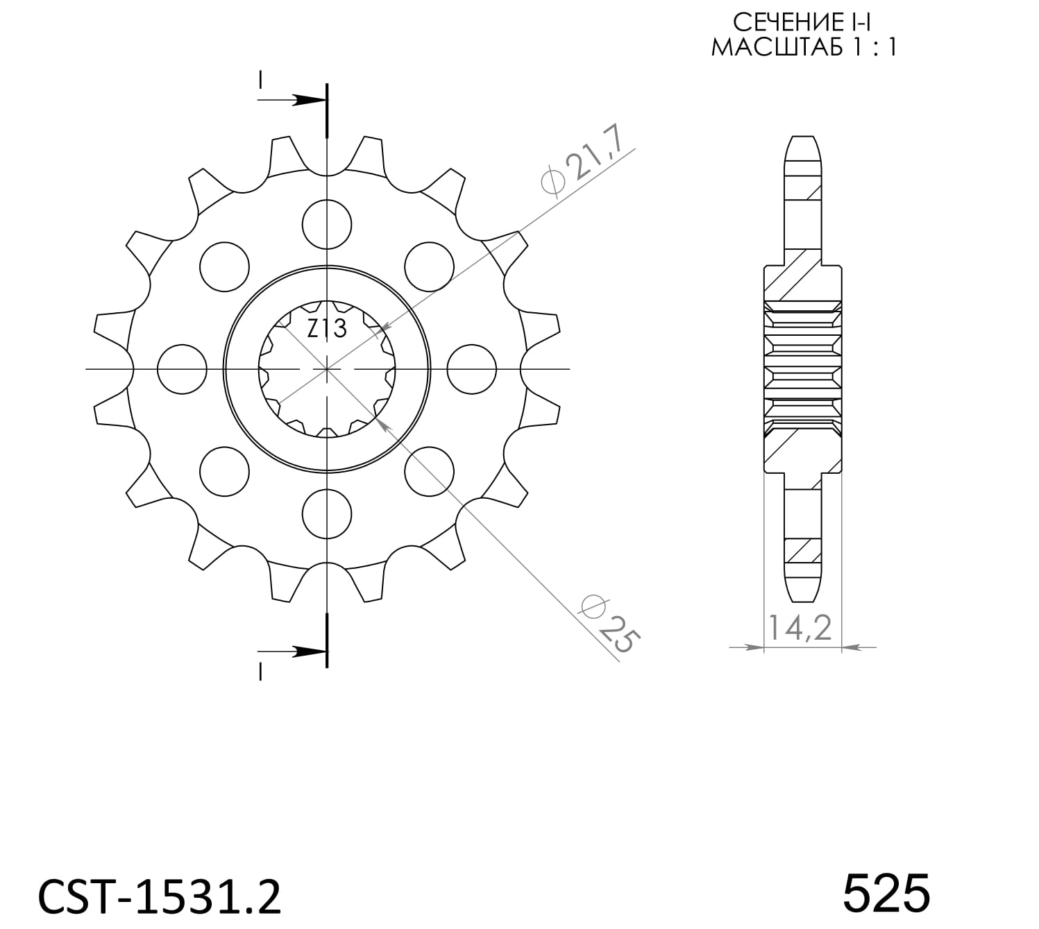 Obrázek produktu Řetězové kolečko SUPERSPROX CST-1531:16 16 zubů, 525 CST-1531:16