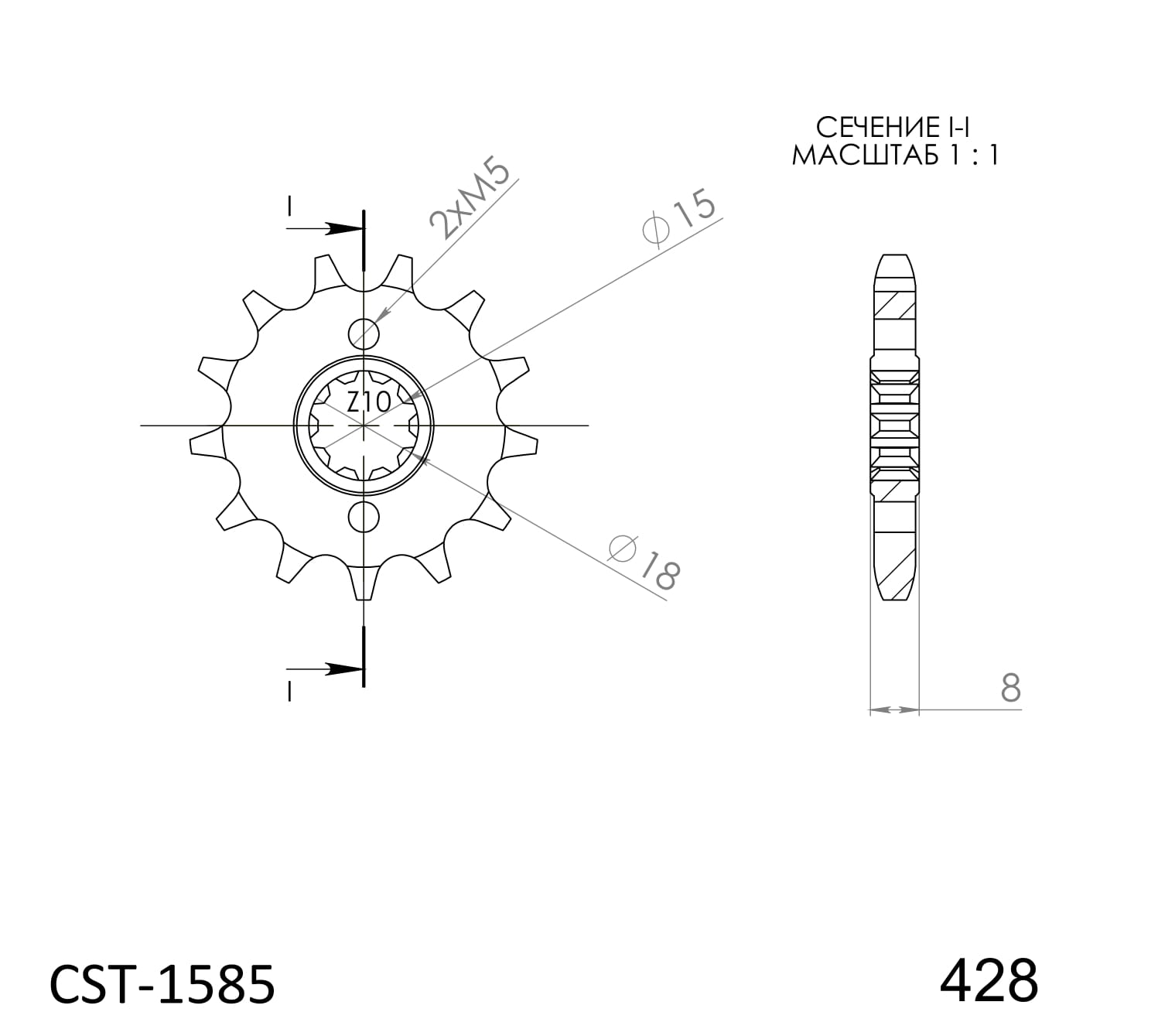 Obrázek produktu Řetězové kolečko SUPERSPROX CST-1585:13 CST-1585:13