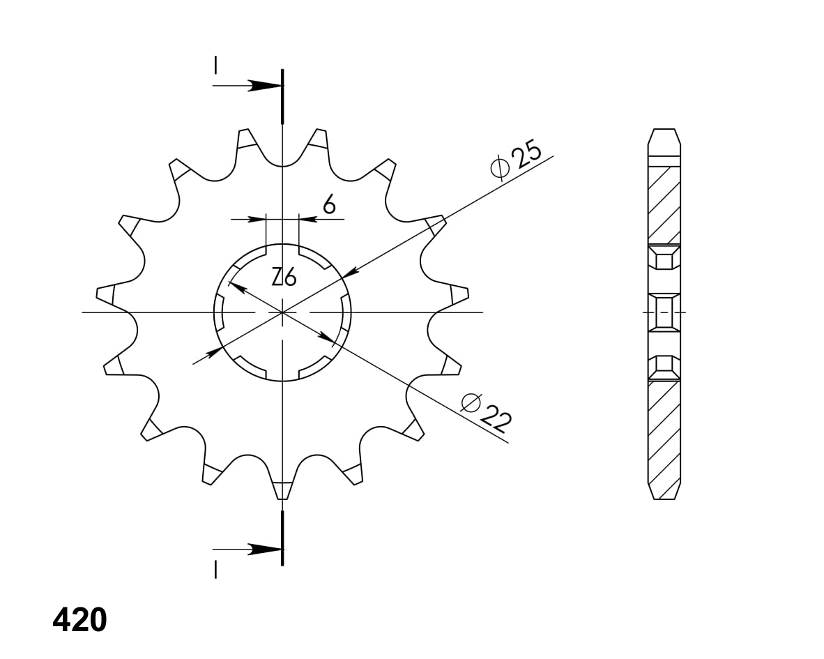 Obrázek produktu Řetězové kolečko SUPERSPROX CST-251:14 14 zubů, 420 CST-251:14
