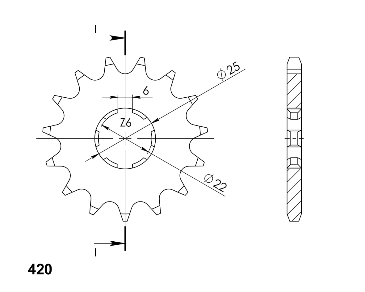 Obrázek produktu Řetězové kolečko SUPERSPROX CST-251:15 15 zubů, 420 CST-251:15