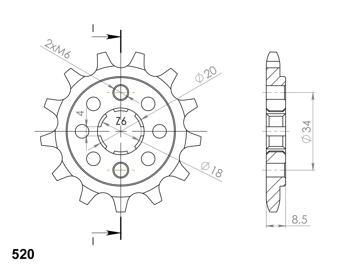 Obrázek produktu Řetězové kolečko SUPERSPROX CST-270:11 11 zubů, 520 CST-270:11
