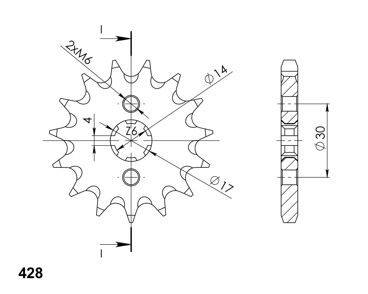 Obrázek produktu Řetězové kolečko SUPERSPROX CST-273:13 13 zubů, 428 CST-273:13
