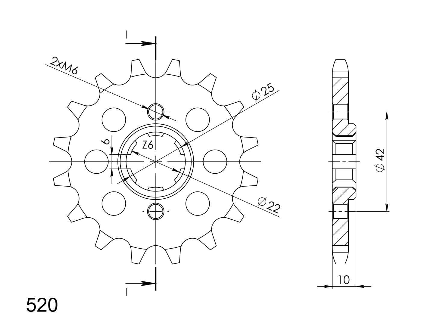 Obrázek produktu Řetězové kolečko SUPERSPROX CST-306:14 14 zubů, 520 CST-306:14