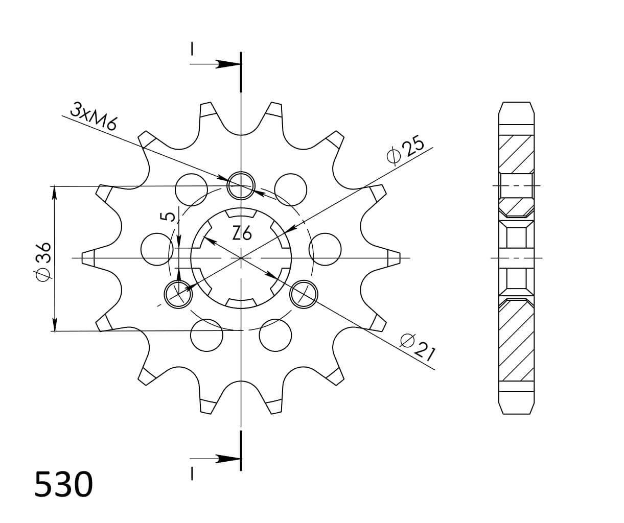 Obrázek produktu Řetězové kolečko SUPERSPROX CST-424:16 16 zubů, 530 CST-424:16
