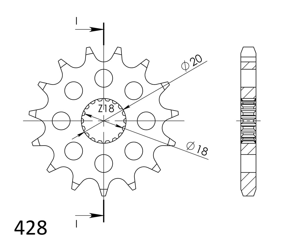 Obrázek produktu Řetězové kolečko SUPERSPROX CST-426:13 13 zubů, 428 CST-426:13
