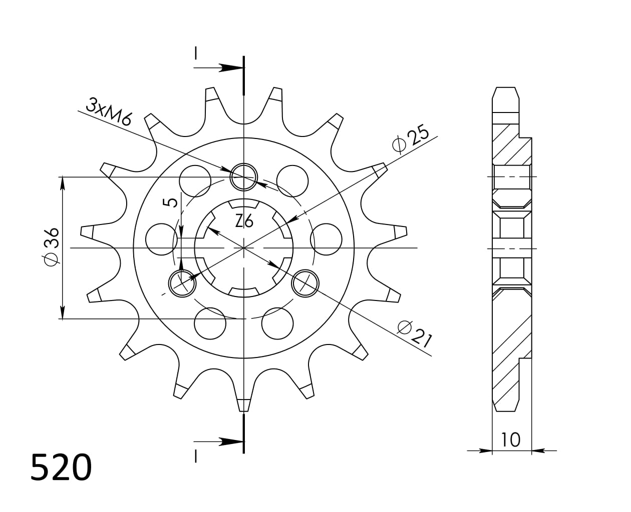 Obrázek produktu Řetězové kolečko SUPERSPROX CST-438:17 17 zubů, 520 CST-438:17