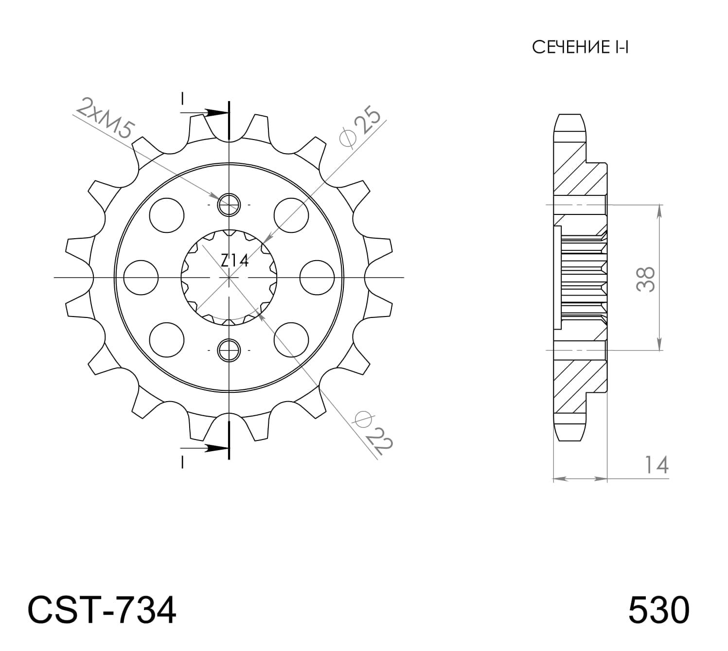 Obrázek produktu Řetězové kolečko SUPERSPROX CST-734:15 CST-734:15