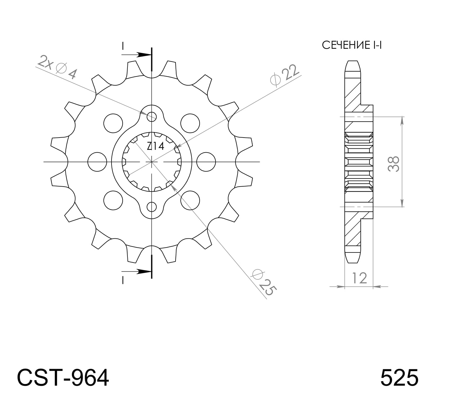 Obrázek produktu Řetězové kolečko SUPERSPROX CST-964:15 CST-964:15