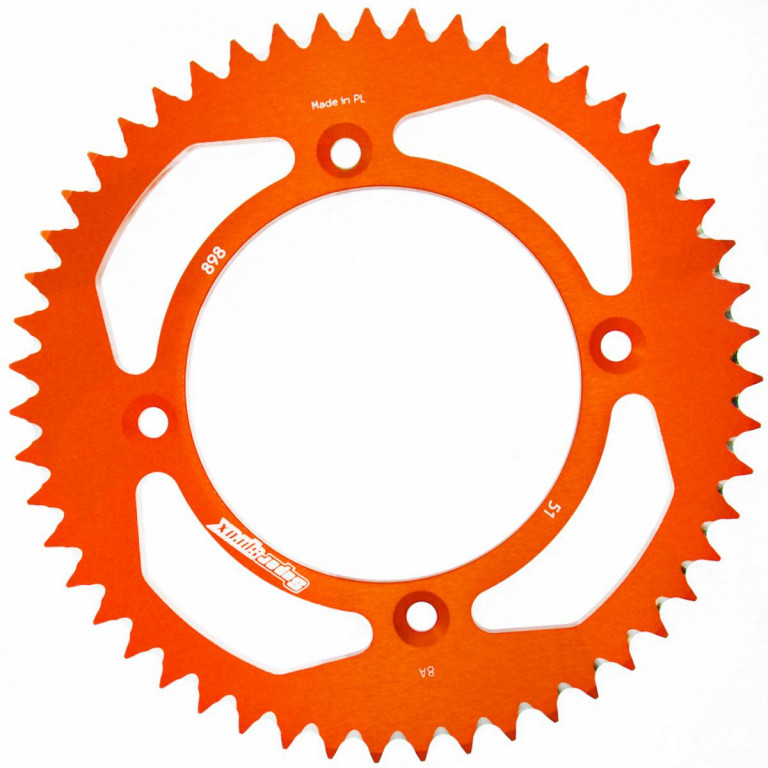 Obrázek produktu Hliníková řetězová rozeta SUPERSPROX RAL-898:51-ORG oranžová 51 zubů, 428 RAL-898:51-ORG