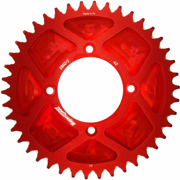 Obrázek produktu Hliníková řetězová rozeta SUPERSPROX RAL-2802/2:42-RED červená 42 zubů, 520 RAL-2802/2:42-R