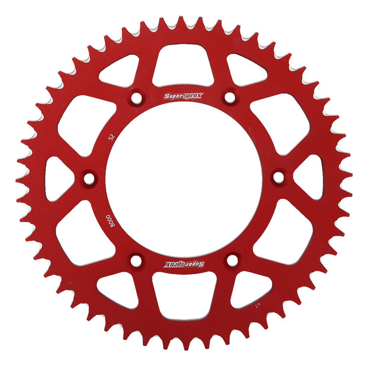 Obrázek produktu Hliníková řetězová rozeta SUPERSPROX RAL-8000:52-RED červená 52 zubů, 520 RAL-8000:52-RED