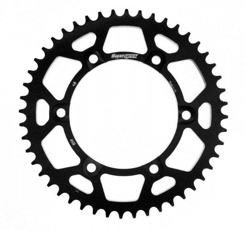 Obrázek produktu Hliníková řetězová rozeta SUPERSPROX RAL-859:48-BLK černý 48 zubů, 530 RAL-859:48-BLK