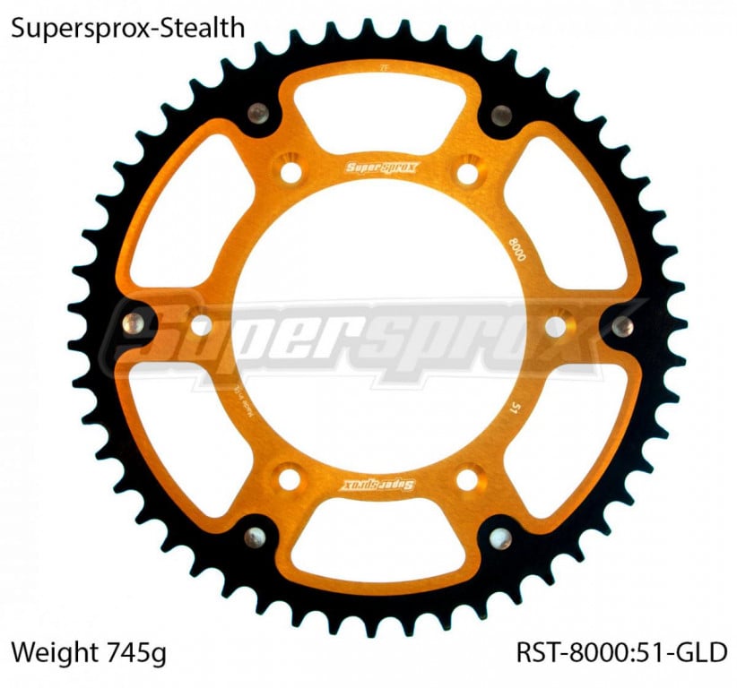 Obrázek produktu Řetězová rozeta SUPERSPROX STEALTH RST-8000:51-GLD zlatá 51 zubů, 520 RST-8000:51-GLD