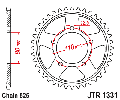 Obrázek produktu Řetězová rozeta JT 42T, nt((525) Černý zinek