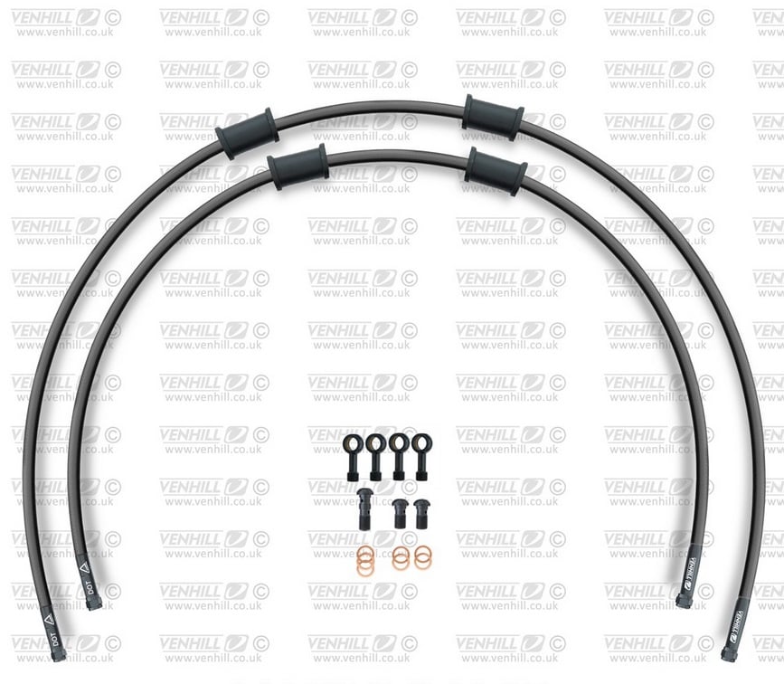 Obrázek produktu Hadice zadní brzdy Venhill POWERHOSEPLUS DUC-9005RB-BK (2 hadice v sadě) černé hadice, černé koncovky DUC-9005RB-BK