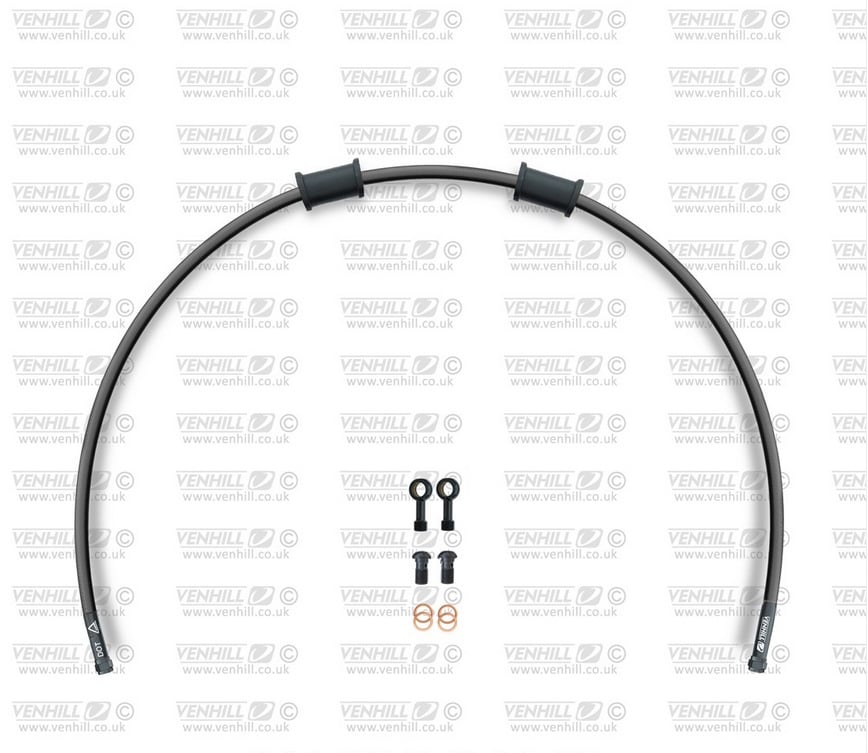 Obrázek produktu Hadice zadní brzdy Venhill POWERHOSEPLUS KAW-10004RB-BK (1 hadice v sadě) černé hadice, černé koncovky KAW-10004RB-BK