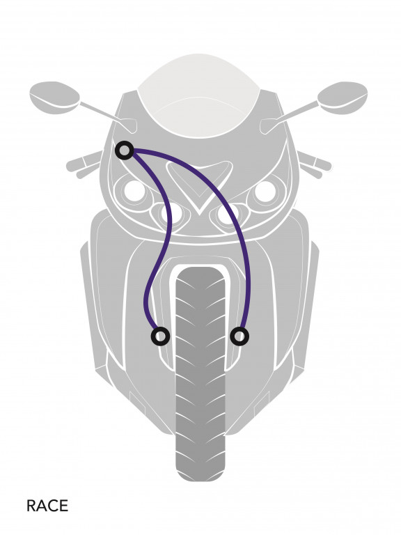 Obrázek produktu RACE Hadice přední brzdy sada Venhill POWERHOSEPLUS HON-2010F (2 hadice v sadě) Průhledné hadice, chromové koncovky HON-2010F