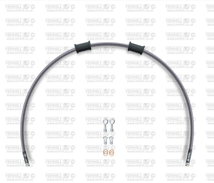 Obrázek produktu Hadice zadní brzdy Venhill POWERHOSEPLUS HON-5009R-CB (1 hadice v sadě) karbonové hadice, chromové koncovky HON-5009R-CB