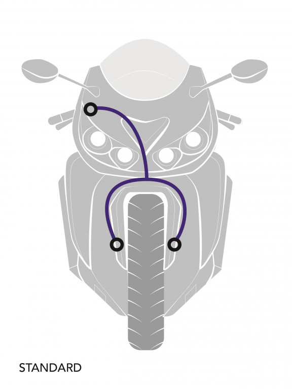 Obrázek produktu STANDARD Hadice přední brzdy sada Venhill POWERHOSEPLUS HON-7005F (3 hadice v sadě) Průhledné hadice, chromové koncovky HON-7005F