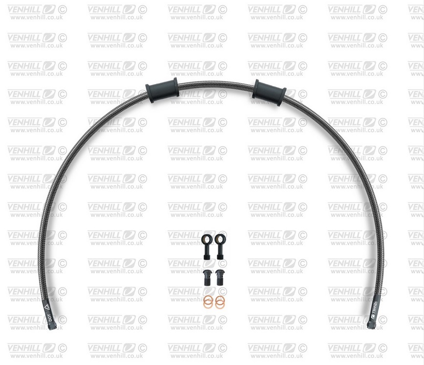 Obrázek produktu Hadice zadní brzdy Venhill POWERHOSEPLUS SUZ-6018RB-CB (1 hadice v sadě) karbonové hadice, černé koncovky SUZ-6018RB-CB