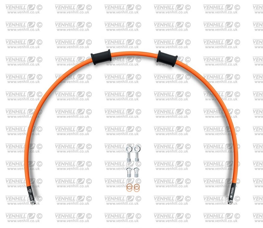 Obrázek produktu Hadice zadní brzdy Venhill POWERHOSEPLUS KAW-4006R-OR (1 hadice v sadě) oranžové hadice, chromové koncovky KAW-4006R-OR
