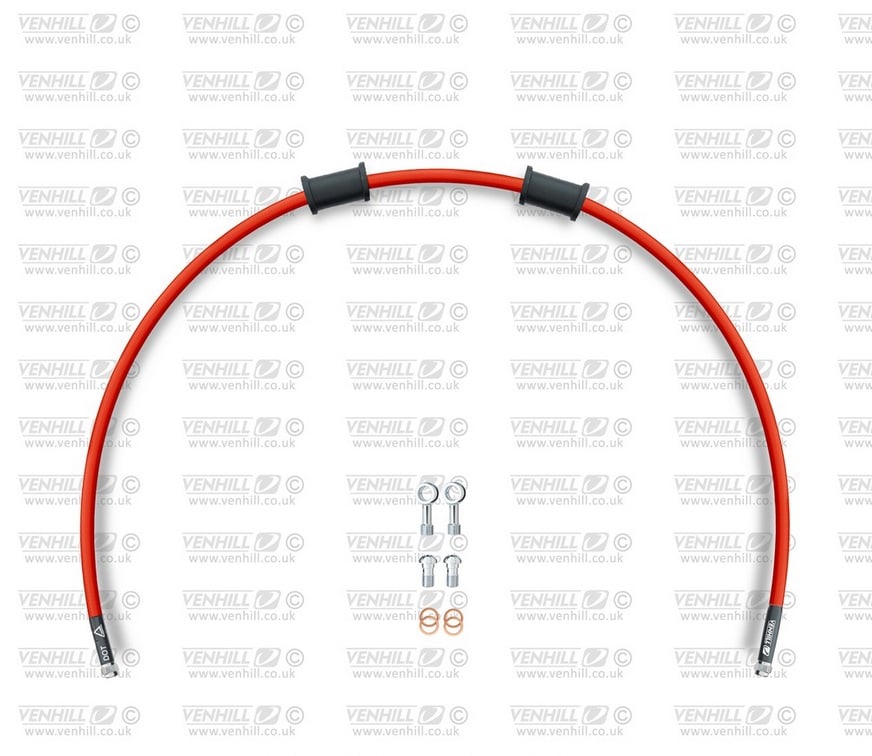 Obrázek produktu Hadice zadní brzdy Venhill POWERHOSEPLUS YAM-9003RS-RD (1 hadice v sadě) červené hadice, nerezové koncovky YAM-9003RS-RD