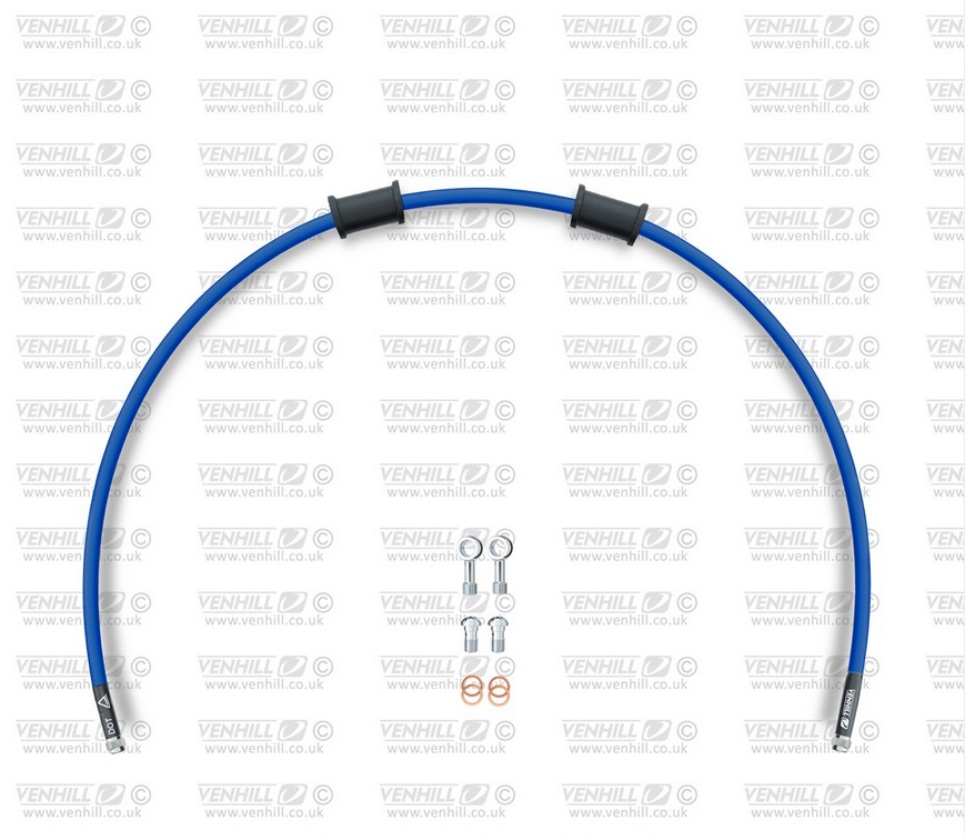 Obrázek produktu Hadice zadní brzdy Venhill POWERHOSEPLUS TRI-9021R-SB (1 hadice v sadě) modré hadice, chromové koncovky TRI-9021R-SB