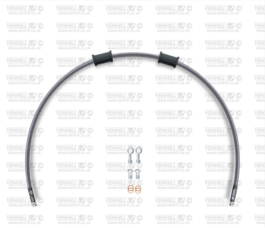 Obrázek produktu Hadice přední brzdy sada Venhill POWERHOSEPLUS TRI-9011FS (1 hadice v sadě) Průhledné hadice, nerezové koncovky TRI-9011FS
