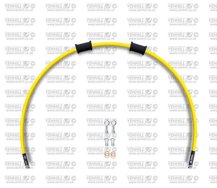 Obrázek produktu Hadice zadní brzdy Venhill POWERHOSEPLUS YAM-7005R-YE (1 hadice v sadě) žluté hadice, chromové koncovky YAM-7005R-YE