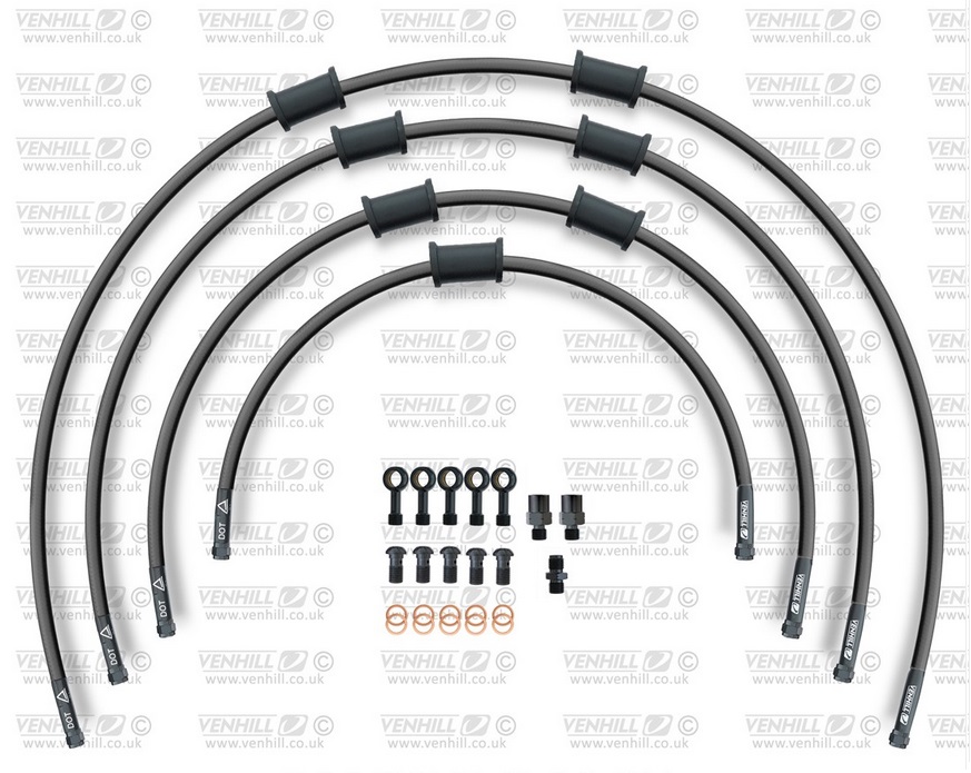 Obrázek produktu STANDARD Hadice přední brzdy sada Venhill POWERHOSEPLUS BMW-11005FB-BK (4 hadice v sadě) černé hadice, černé koncovky BMW-11005FB-BK