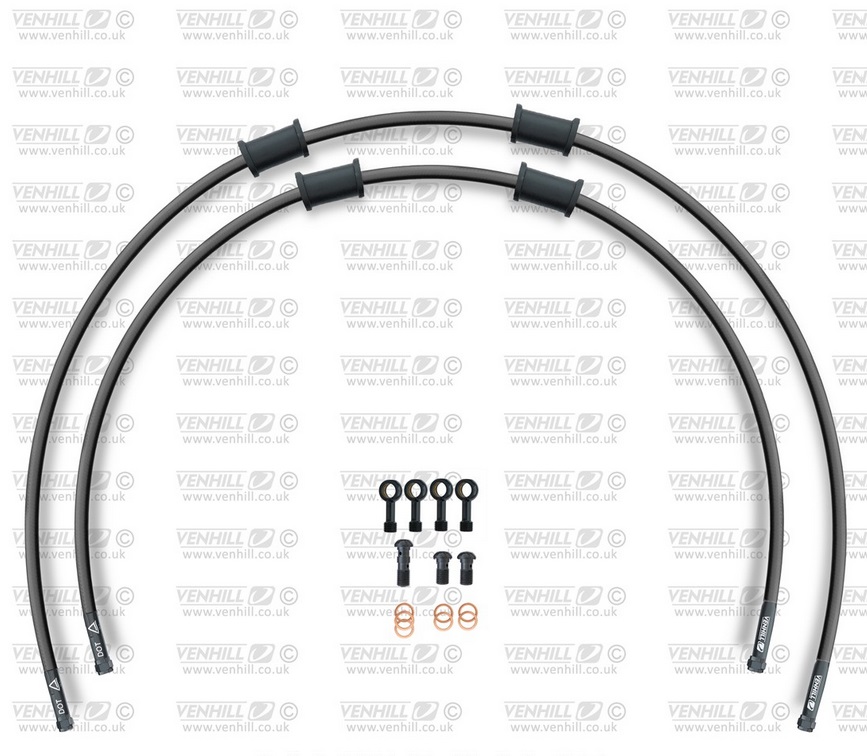 Obrázek produktu RACE Hadice přední brzdy sada Venhill POWERHOSEPLUS DUC-10003FB-BK (2 hadice v sadě) černé hadice, černé koncovky DUC-10003FB-BK