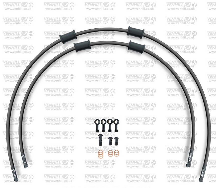 Obrázek produktu CROSSOVER Hadice přední brzdy sada Venhill POWERHOSEPLUS KAW-10019FB-BK (2 hadice v sadě) černé hadice, černé koncovky KAW-10019FB-BK