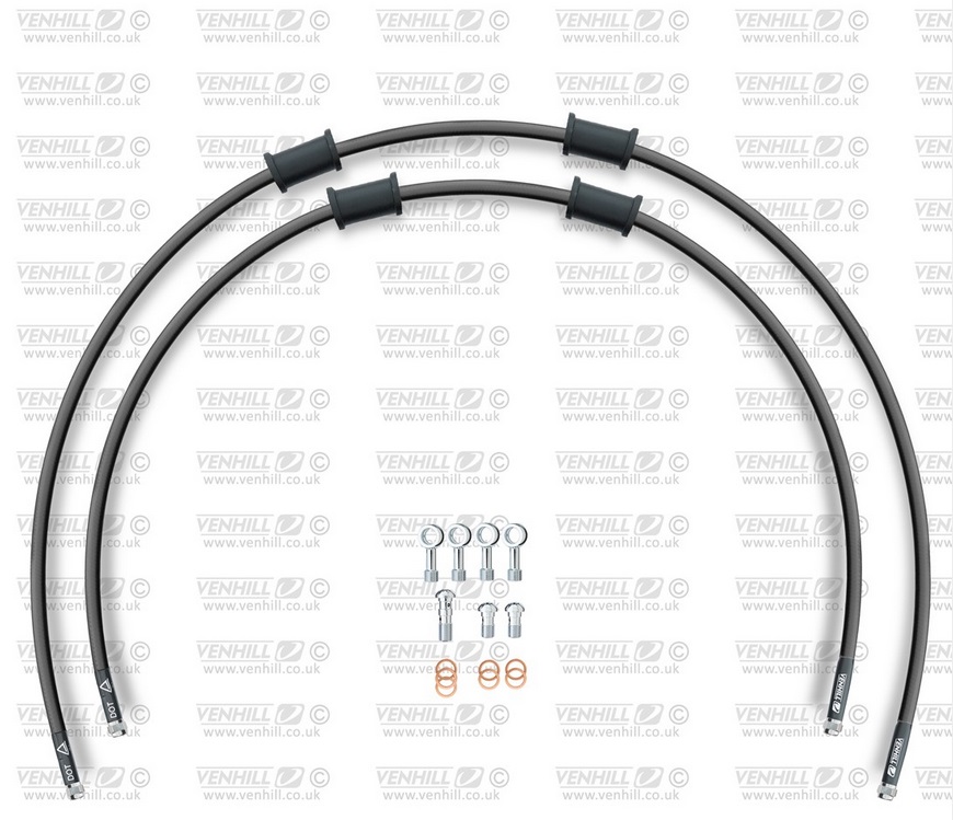 Obrázek produktu RACE Hadice přední brzdy sada Venhill POWERHOSEPLUS KAW-10020FS-BK (2 hadice v sadě) černé hadice, nerezové koncovky KAW-10020FS-BK