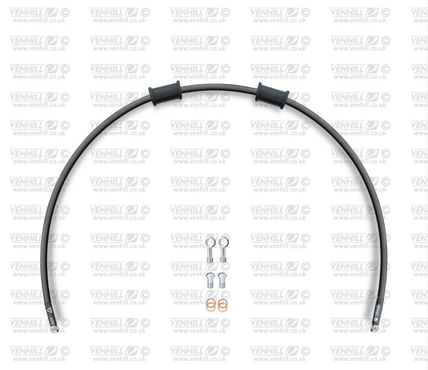 Obrázek produktu Hadice přední brzdy sada Venhill POWERHOSEPLUS MZ-6001F-BK (1 hadice v sadě) černé hadice, chromové koncovky MZ-6001F-BK