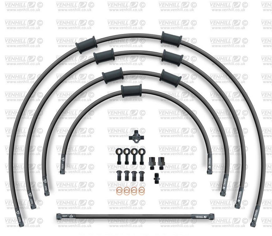 Obrázek produktu STANDARD Hadice přední brzdy sada Venhill POWERHOSEPLUS SUZ-4005FB-BK (5hadic v sadě) černé hadice, černé koncovky SUZ-4005FB-BK