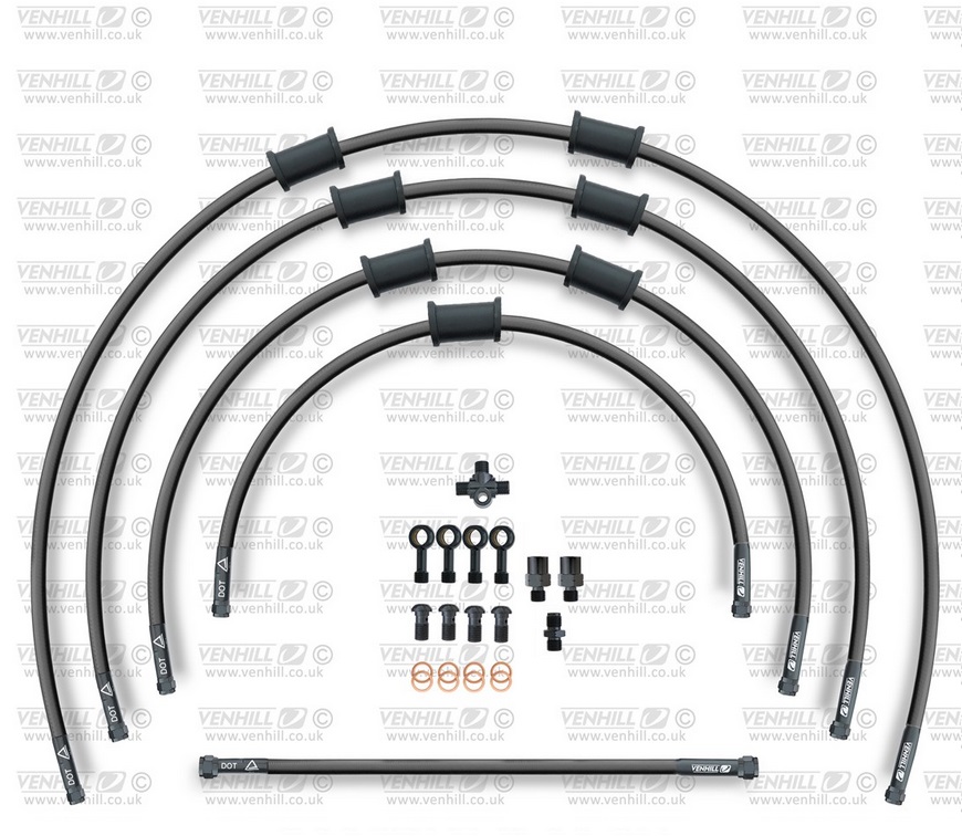 Obrázek produktu STANDARD Hadice přední brzdy sada Venhill POWERHOSEPLUS SUZ-6005FB-BK (5hadic v sadě) černé hadice, černé koncovky SUZ-6005FB-BK