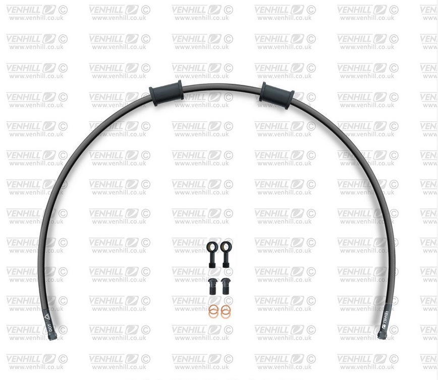 Obrázek produktu Hadice přední brzdy sada Venhill POWERHOSEPLUS TRI-9011FB-BK (1 hadice v sadě) černé hadice, černé koncovky TRI-9011FB-BK